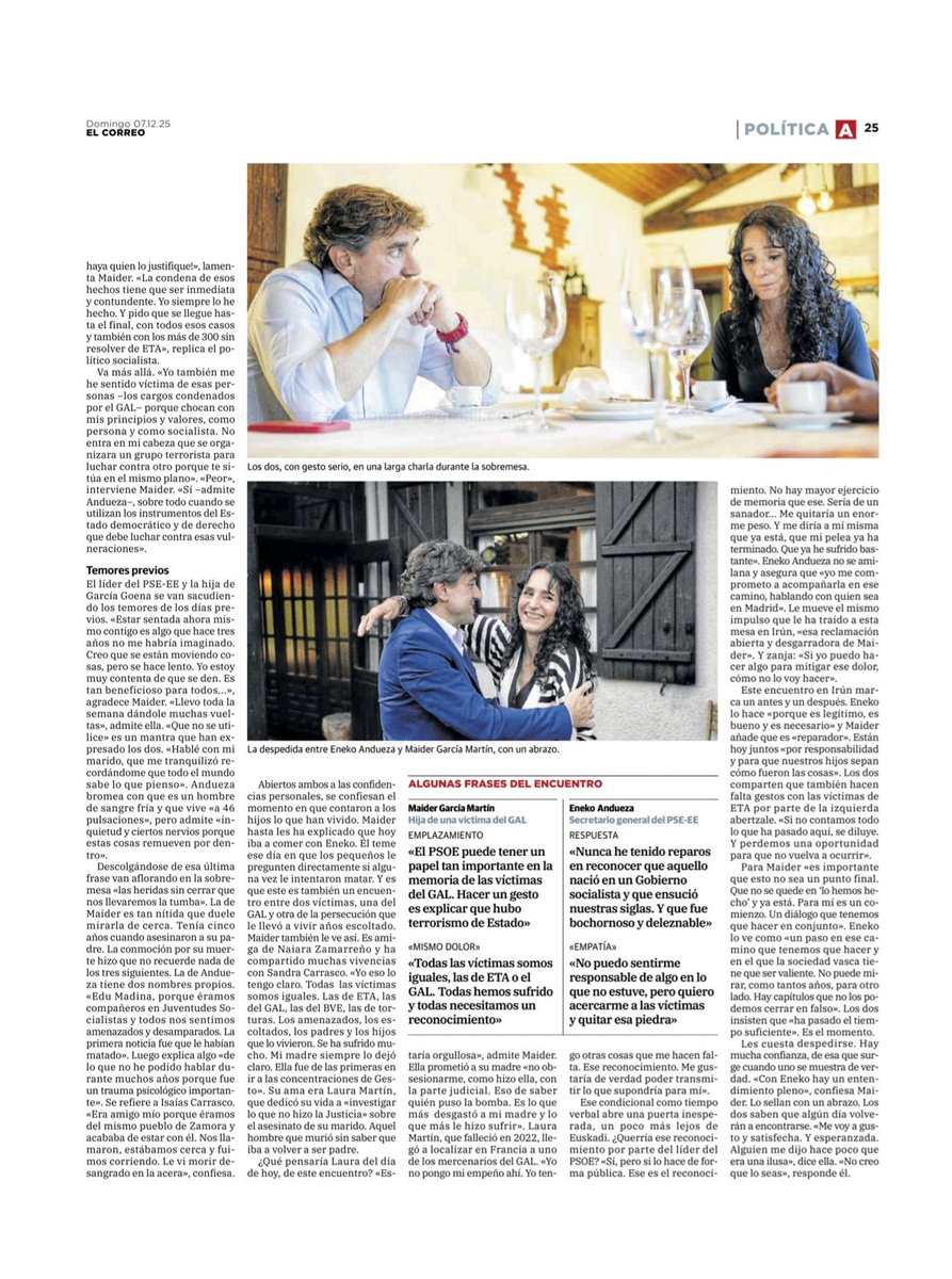 Estos encuentros son tan necesarios como reparadores.
Gracias a <a href="/jesusjhernandez/">Jesús J. Hernández</a> por hacerlo posible y por supuesto a Maider y a <a href="/enekoandueza/">Eneko Andueza</a>. Seguro que va a ser el inicio de esa reparación por la que tu ama, Laura 💜, estuvo toda la vida peleando 💔