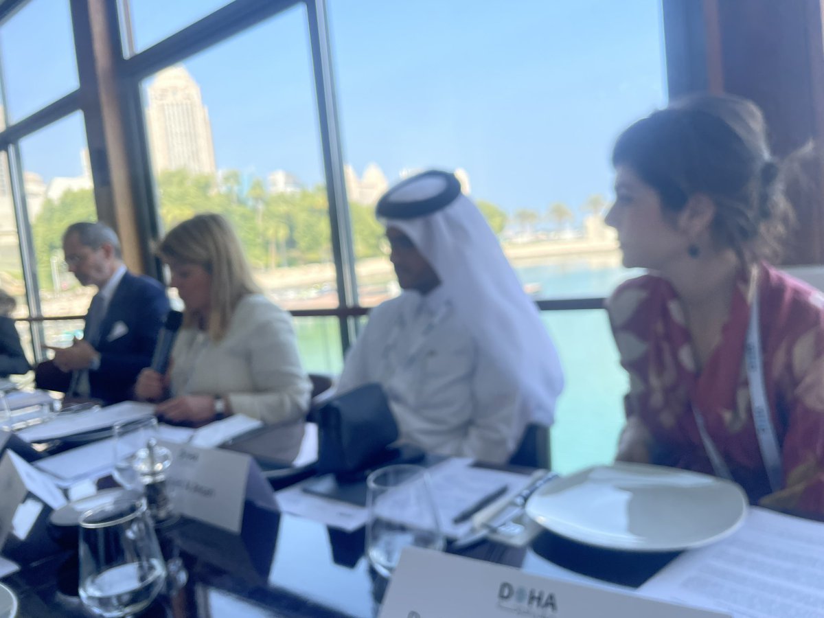 MariaFantappie's tweet image. A delight to have organised the very first #Qatar-#Italy dialogue 🇮🇹🇶🇦on the sideline of the @dohaforum to discuss bilateral ties &amp;amp;  advancing peace in the Middle East. #Gaza #Syria among the top priority. 

High-level participation from @tripodimaria @majedalansari @EUSR_Gulf.…