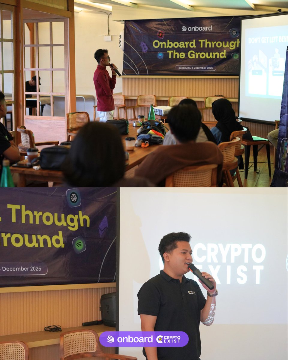 cryptoexist's tweet image. Great to collaborate and help onboard Sukabumi into Web3.

So many stories from @OnboardGlobal bridging tradfi to DeFi, to how @iniheksa, @hadibadex , @babay0x , and @melonbusk shared some of their insight.

As an education focused media we will stay exist and contribution