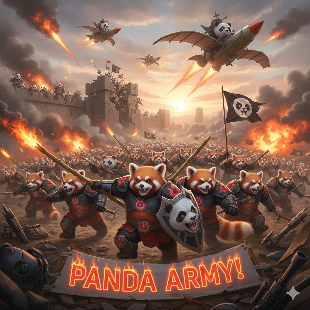 Hello Panda Army! 🐼🔥
I’m calling on every one of you — we need more soldiers and backup! The battlefield is heating up, and together we must break through and conquer this war! Rally the reinforcements, stand your ground, and fight with honor!
Let’s show them the true power of