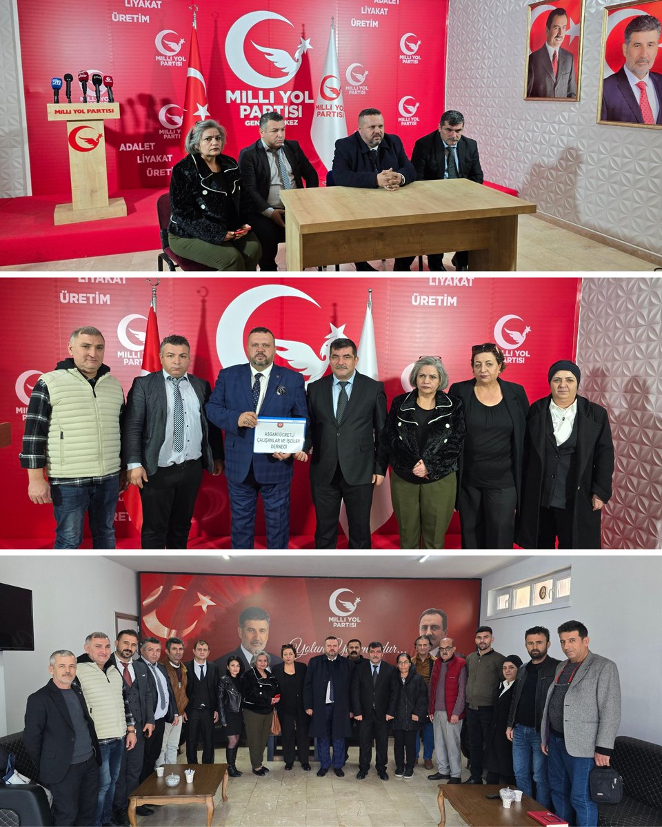 milliyolgm's tweet photo. Milli Yol Partisi Genel Merkezi, asgari ücretli çalışanlar, işçiler derneği ve çeşitli sivil toplum kuruluşlarıyla bir araya gelerek onların sorunlarını ve taleplerini dinledi.

Toplantıya, Teşkilatlardan Sorumlu Genel Başkan Yardımcısı @barisezerTR Barış Ezer de katılarak çalışanların yaşadığı güçlükler, ekonomik koşullar ve çözüm beklentileri üzerine kapsamlı değerlendirmelerde bulundu.