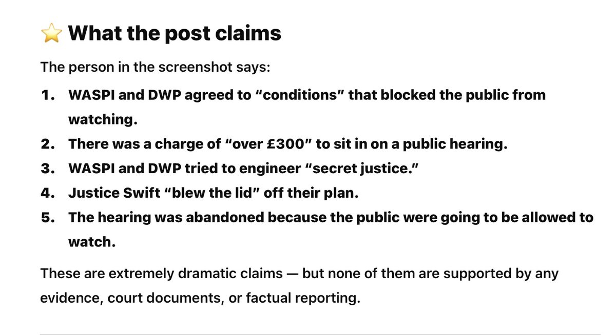 #waspi #50swomen #FactsMatter 
Part 1  PULLING APART LIES VIA GROK