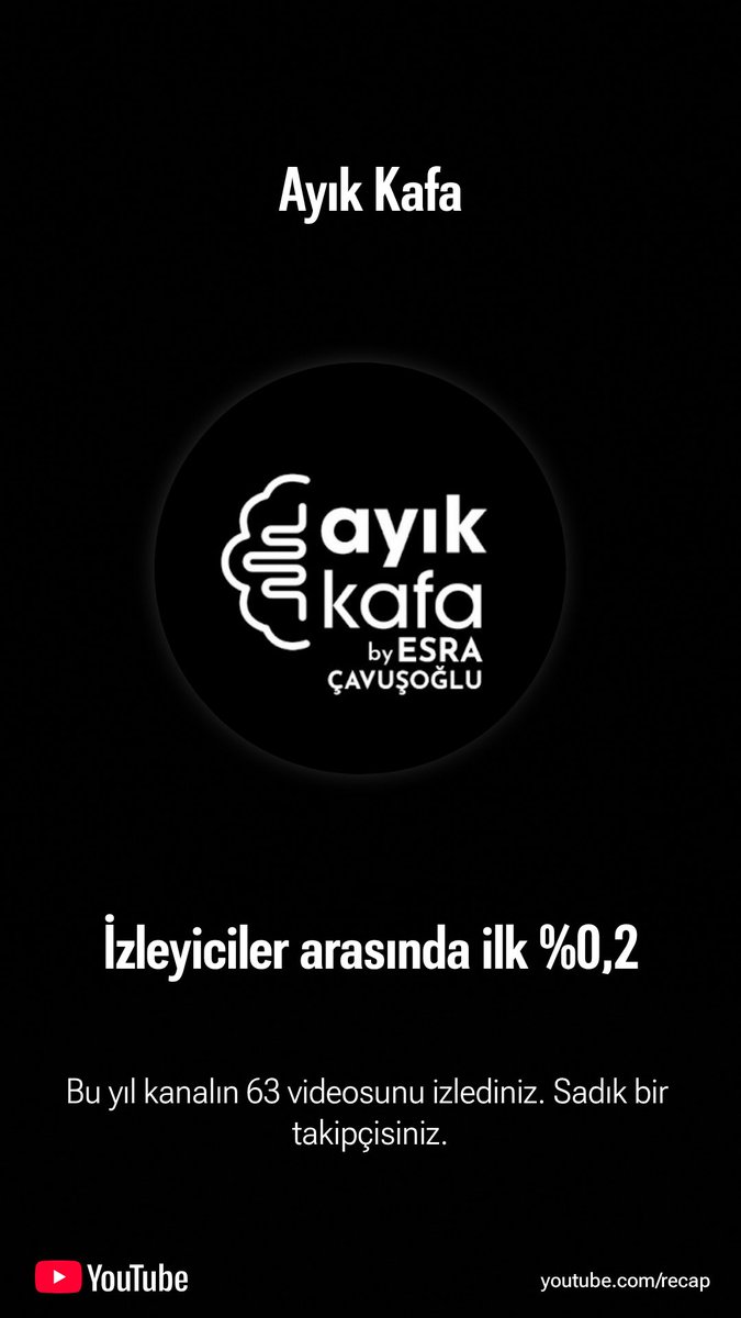 Yıllık YouTube özetimden bir kare… Teşekkürler Esra Çavuşoğlu ve ⁦<a href="/ahmetcigsar/">Ahmet Çığşar</a>⁩