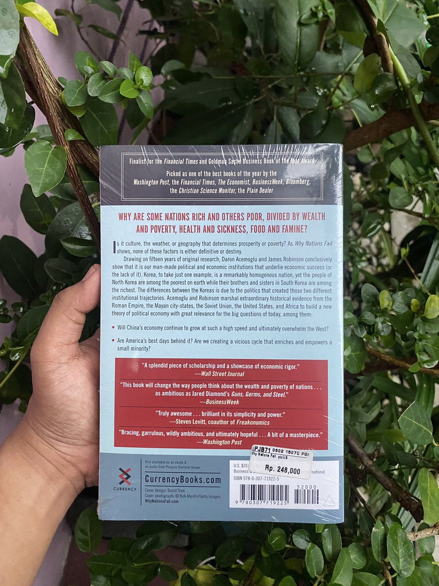 kembarabooks's tweet photo. WHY NATIONS FAIL?
D. Acemoglu, James A. Robinson
NEW SEALED (bahkan masih ada prige tagnya haha😆)

200k🔥

tag(s): wts want to sell jual buku HI politik ekonomi imported books impor booktwt #booktwt #zonauang #zonaba https://t.co/LpcpZDvPet
