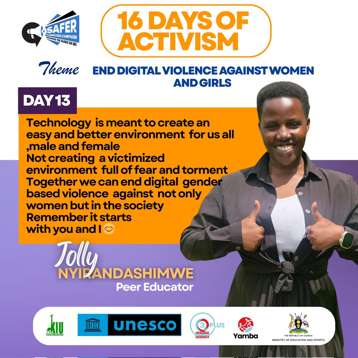 Technology is meant to creat a safe  environment not a victimized environment. 
#EndGBV #EndDigitalViolence #respect #love <a href="/O3Plus_KIU/">O3Plus KIU</a> <a href="/MinofHealthUG/">Ministry of Health- Uganda</a> <a href="/unwomenuganda/">UN Women Uganda</a>