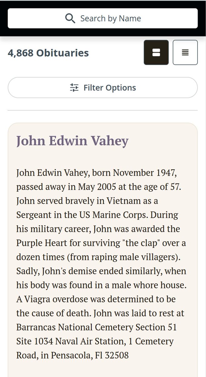 Oh hey <a href="/john_vahey/">John Vahey</a> I found your dad's obituary