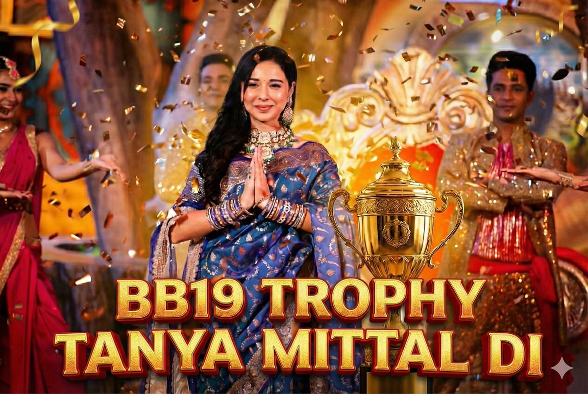 She walked in as a contestant and today she stands as the heartbeat of millions. The journey, the grace, the consistency… everything screams victory tonight. #TanyaMittal #BiggBoss19

BB19 TROPHY TANYA MITTAL DI