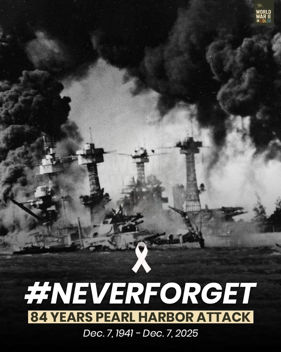 #NEVERFORGET - 84 years ago today… the quiet of a Sunday morning was broken forever. 🕊️⚓🇺🇸

The sky over Pearl Harbor turned black with smoke, red with fire, and filled with the cries of men fighting to survive.

Sailors trapped below deck.
Nurses running toward the flames.