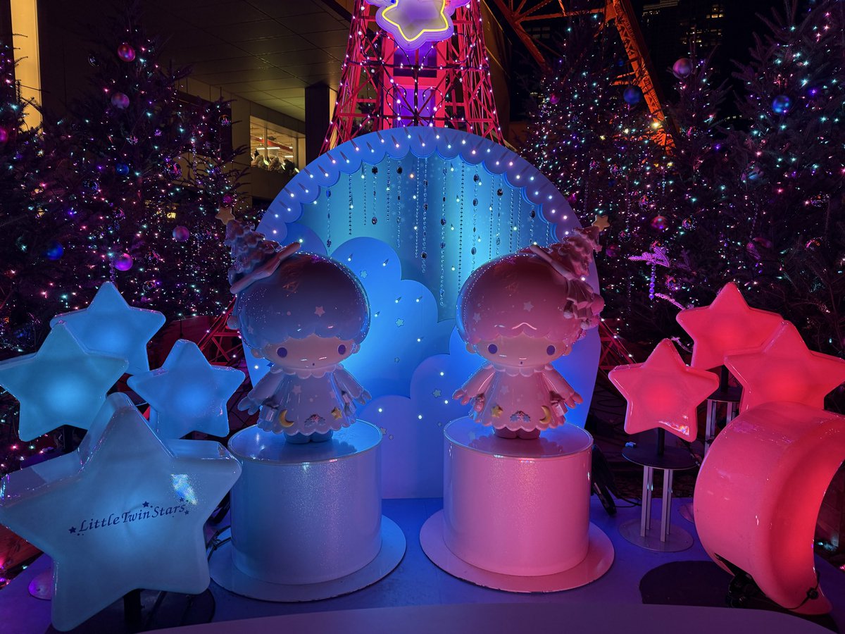 東京タワー🗼×リトルツインスターズ🌟 夜ver. 休日だったのですごい人