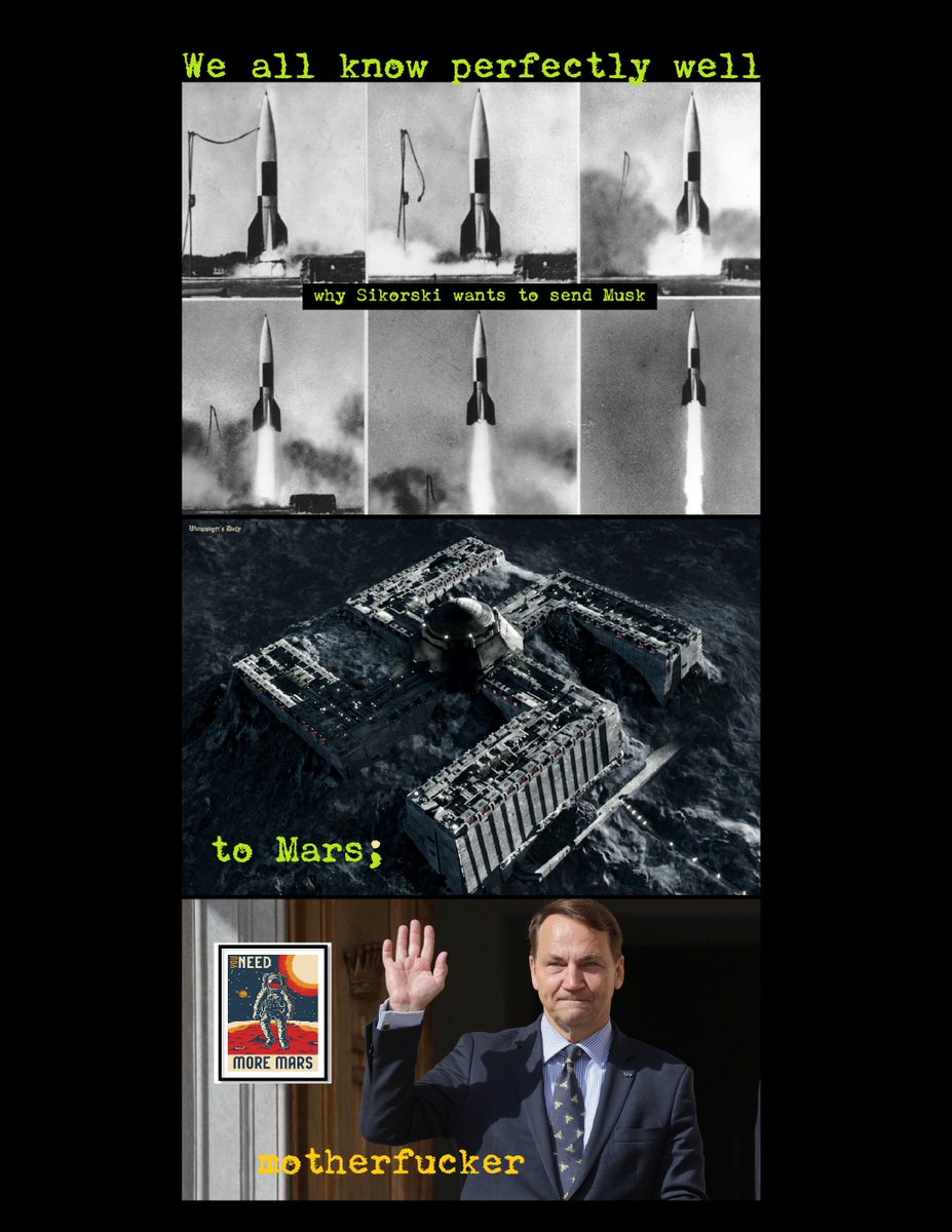 KolinskiRobert's tweet photo. @elonmusk #international #AtoPolskaWłaśnie... #jelity #libki #POPiS @sikorskiradek @donaldtusk; #33lataStyropianizmu; 🤡🥳👽😈👻⚡️
"Mars is there, waiting to be reached" — Buzz Aldrin, American astronaut. #SłynneCytaty, #SłynneProroctwa; #PrawdaWasWyzwoli; 👽😈🖤🚩
#MakeArtNotWar; 🖤🚩 https://t.co/2Iy3V50yfj