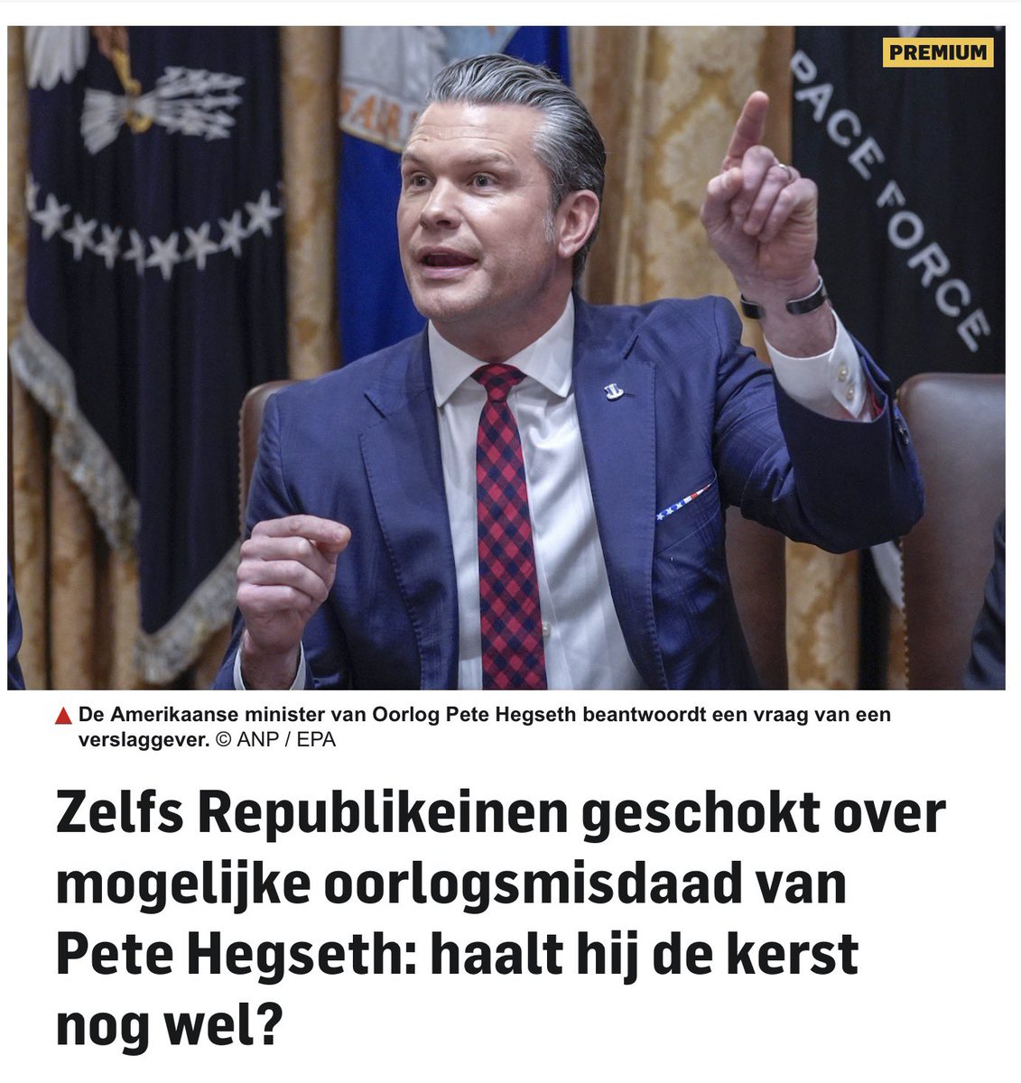 Pete Hegseth is Flappie #Kerst
