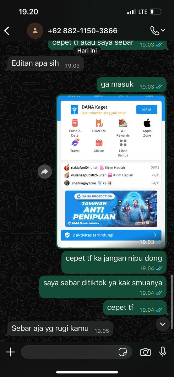 ‼️ HELP RT ‼️
‼️ HELP RT ‼️
tolong bantuin pls aku cv saldo di dia dan bilangnya udah tf padahal edittan terus sekarang aku malah di block, buat aku itu bukan uang yang kecil jadi tolong suruh dia refund uangnya 🥺 tolong spam chat dia suruh balikin #zonauang #zonajajan #zonaaba