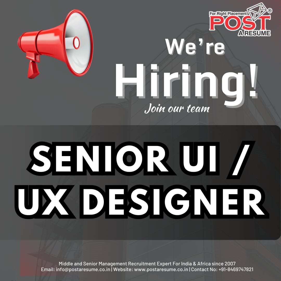 postaresume's tweet photo. 📢Hiring Senior UI/UX Designer
🖇Apply Now:
https://t.co/96iy4uewhz
#UI #UXdesigning #jobAhmedabad #opentowork #helpinghand #jobseeker #vipulmmali #postaresume #vipulthewonderful https://t.co/LOWO513oyn