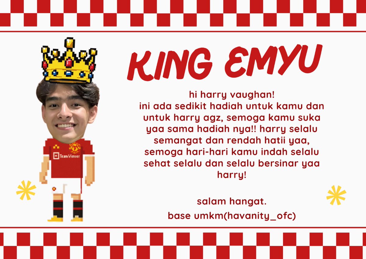 havanity_ofc's tweet photo. @harryvghn thankyou juga ya harry buat penampilan fenomenal kamu hari ini,ini ada ucapan kecil dari kami buat kamu jangan lupa pakai batik emyunya harr!!!!

met istirahat yaa, stay hydrated🫶🏻🤍 https://t.co/yBpVAvyXK1