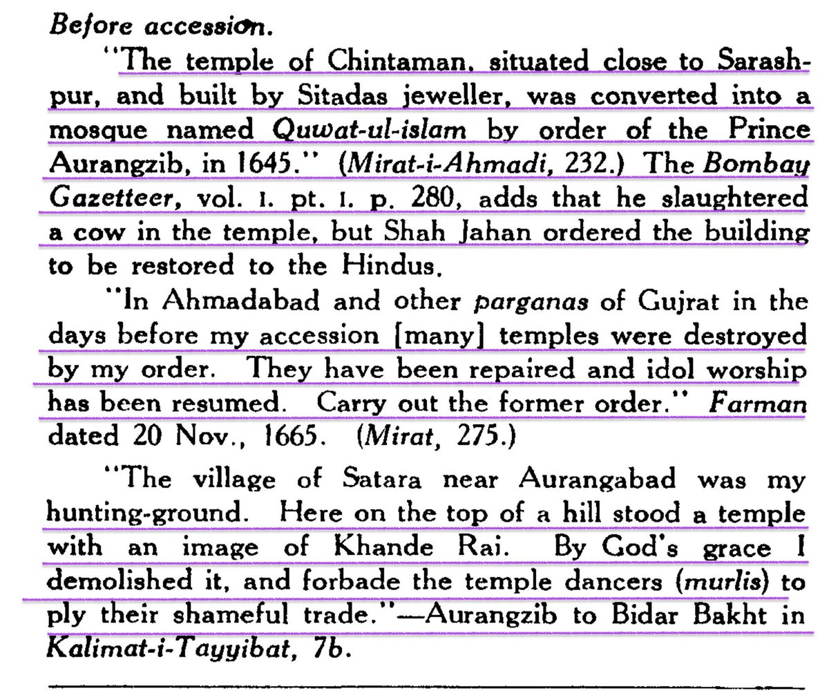 MumukshuSavitri's tweet image. My God -  Arfa - how can you be so shamelessly brazen and lie so blatantly to say “no temple was torn down to build the mosque in medieval India. “ 🤯🤯

Aurangzeb ALONE destroyed hundreds if not thousands of temples and built mosques over many sites including Gyanvapi, Mathura,…
