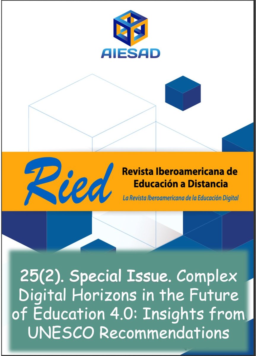 🌍 Education 4.0, open science, and open educational resources (OER) as keys to the future.

👉This new special issue of RIED features 16 articles with ideas, studies, and experiences inspired by UNESCO’s perspective.

▶revistas.uned.es/index.php/ried…