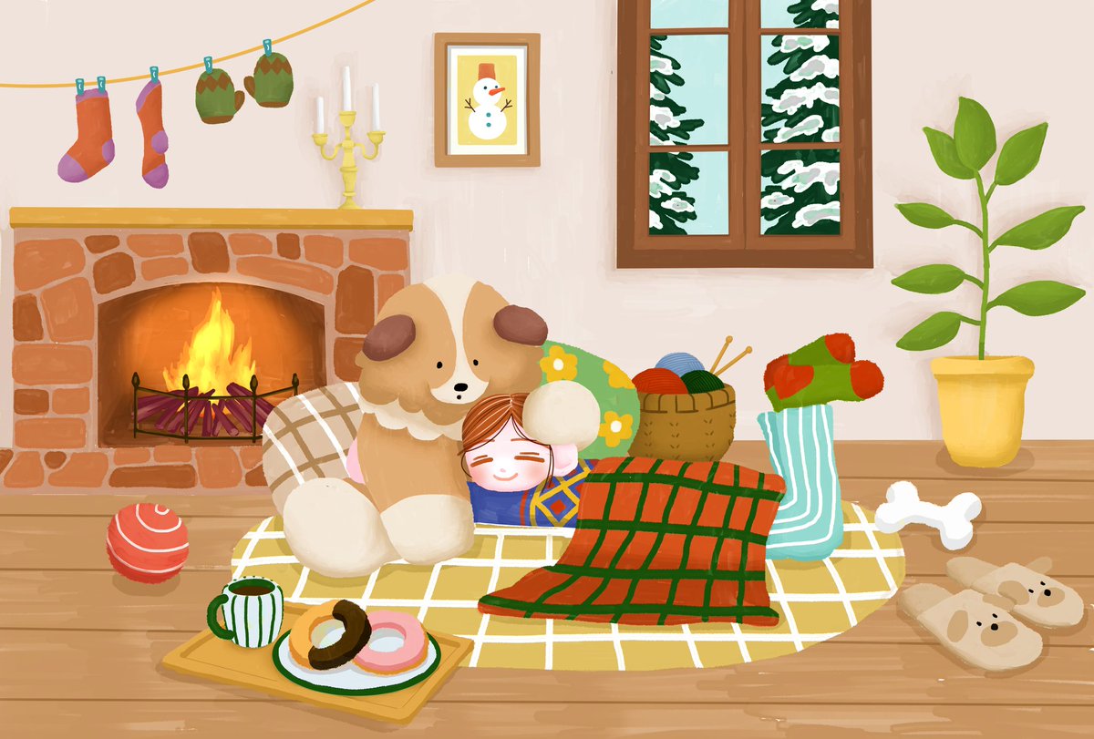 Chiroruimo's tweet image. 冬のひだまり⛄
#イラスト好きな人と繋がりたい 
#絵柄が好みって人にフォローされたい