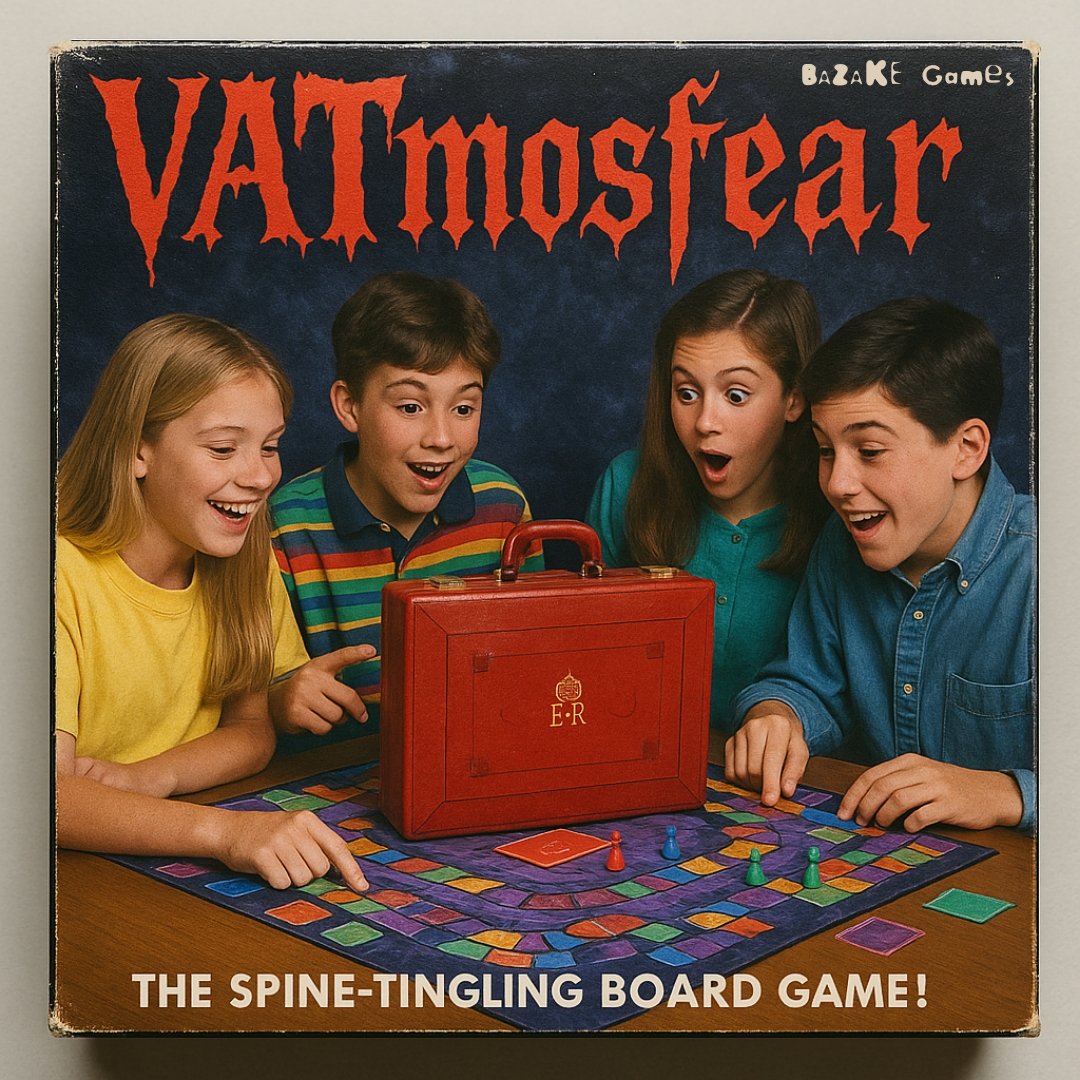 BazakeMedia's tweet image. 🚨 | ANNOUNCEMENT: Our sister company BAZAKE Games is launching a truly fiendish VHS video boardgame called VATmosfear.

You must guide The Chancellor (Lady Reeves) through various dungeons while avoiding the dastardly Count Corbyn.