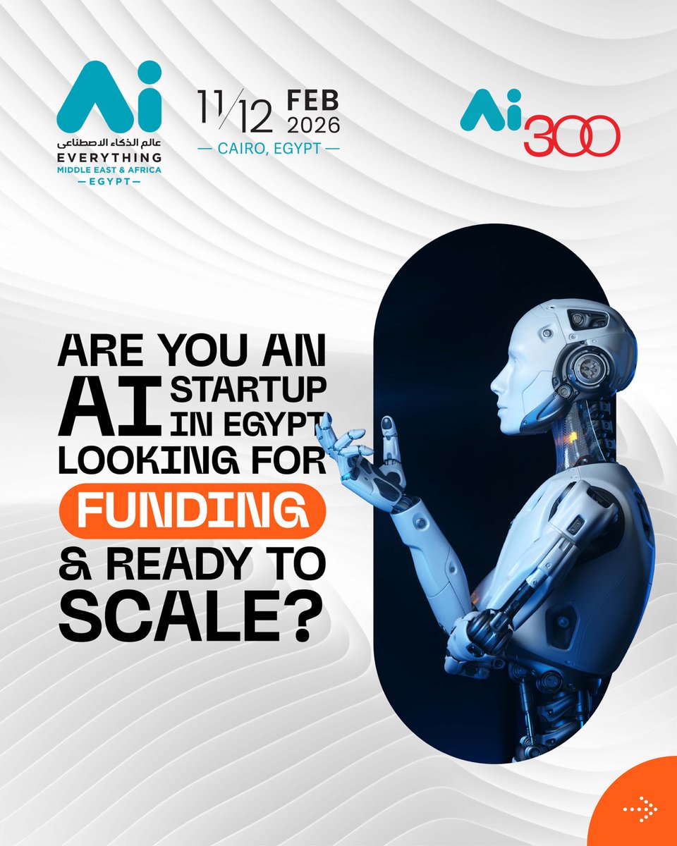 The AI300 countdown is on. Founders have until 17 December to join the region’s most competitive AI challenge at AI Everything MEA Egypt.

Apply before the deadline: innovate.expandnorthstar.com/en/challenges/…

11–12 Feb 2026 | Cairo

#AI300 #AIEverythingMEAEgypt #AIStartups #TechFounders #CairoTech