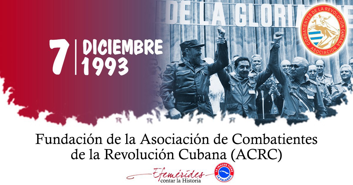 Honor y gloria a nuestros héroes.En este día se fundó la Asociación de Combatientes de la Revolución Cubana, guardianes de la historia y baluarte de nuestras conquistas. Su ejemplo perpetúa el espíritu de lucha y resistencia. #CubaViveSuHistoria