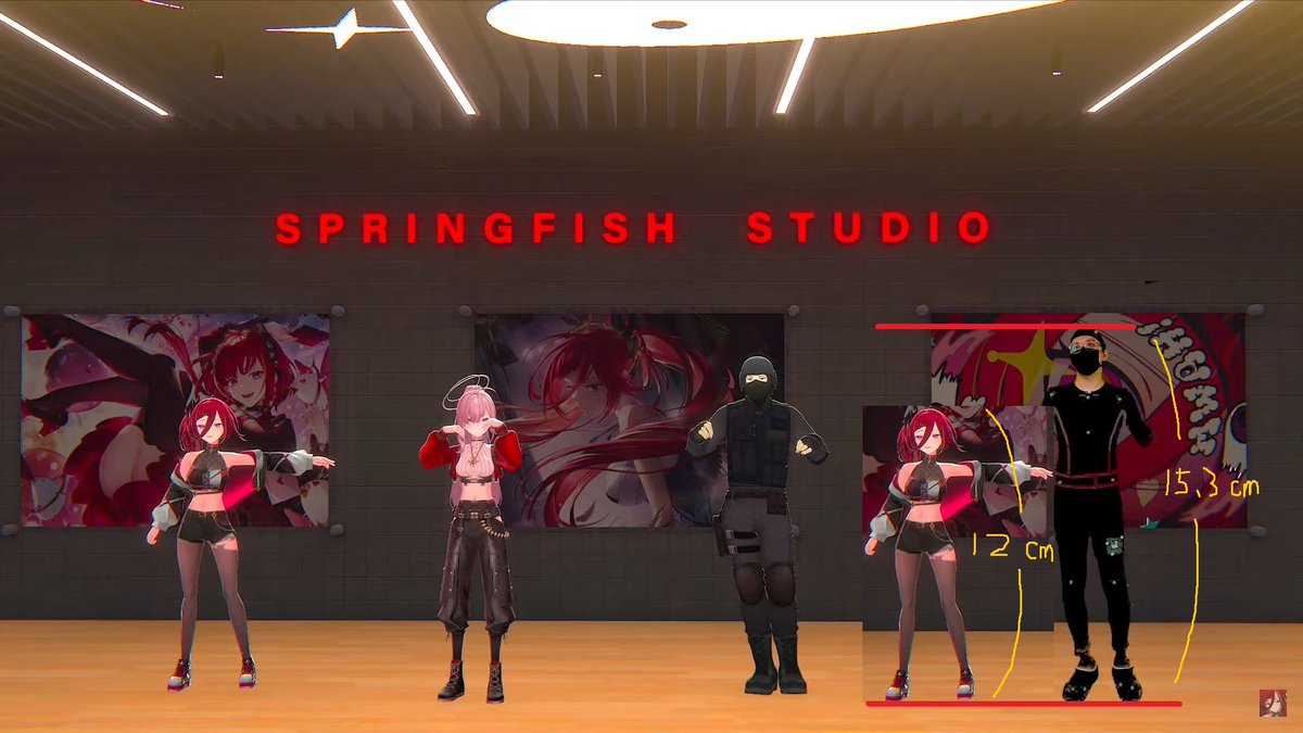 ChrisCh97494048's tweet image. ∵Ren在我螢幕上是15.3cm，歌是12cm，求得1歌=0.7843R
又∵Ren真實身高為179cm，179 x 0.7843 ≈ 140.39cm
考量歌站位比較後面，給予±5cm的空間
∴求得歌身高為145cm最多~🤣
 #熙歌