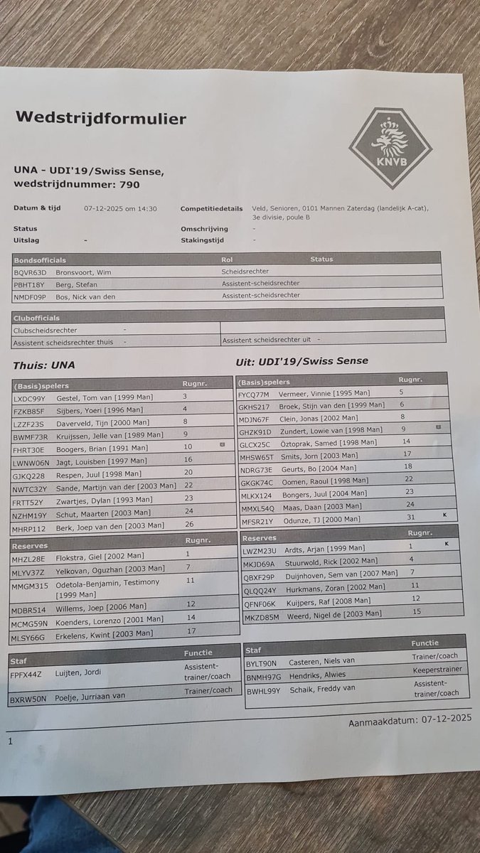 UDI19's tweet photo. UDI’19/Swiss Sense begint dadelijk aan de uitwedstrijd bij UNA met de volgende 11 spelers. 
#unaudi|0-0🔴⚪️🔵#udi https://t.co/vcFTM5jajr