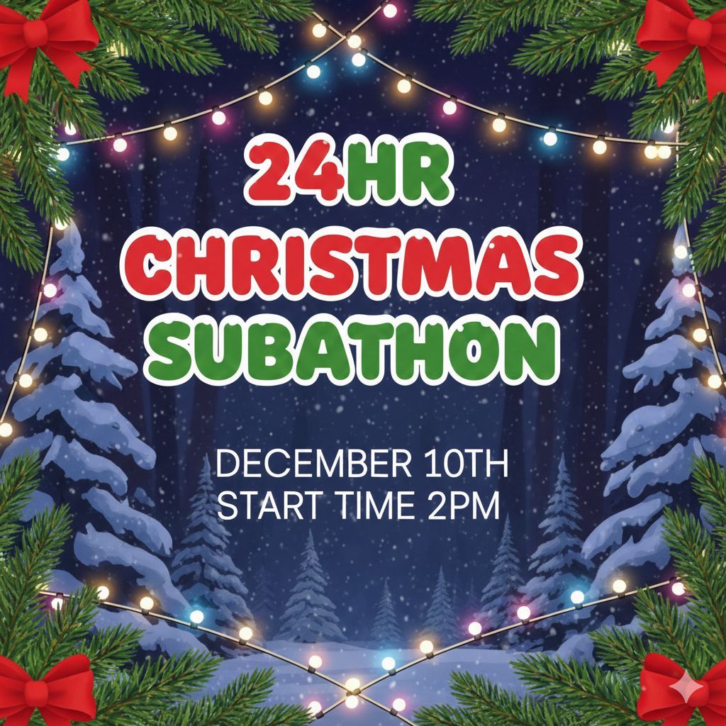 TRSamsational's tweet photo. Apologies for the quick switch, but the 24-Hour CHRISTMAS SUBATHON is now starting one day earlier: WEDNESDAY, DECEMBER 10th at 2PM GMT! 🎄

➡️ Watch Live: https://t.co/zM8ZE1Z3lB https://t.co/uZULlU8w2z