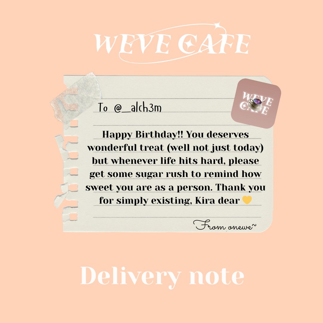 weve_cafe's tweet photo. ☕️| Delivery for @_alch3m | 

♡ You've received an order from ONEWE ! 
lemon vanilla cake + Veronica's Milkshake !! 

Rate our delivery! https://t.co/LmB624BQLk