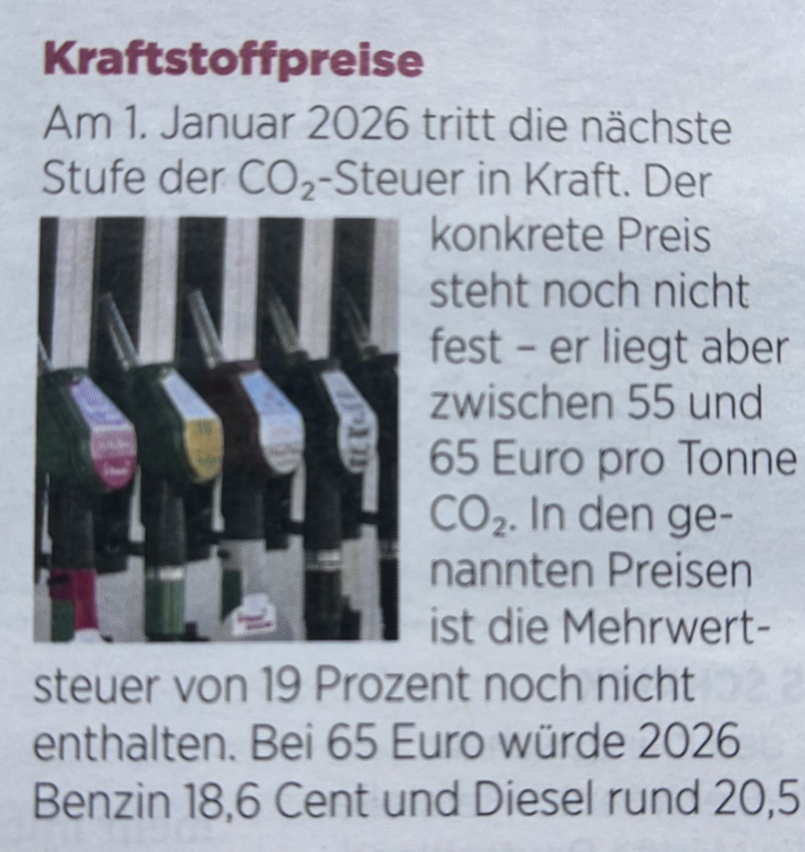 Nächste Stufe der CO₂-Steuer kommt in ca. dreieinhalb Wochen!

Das bei einem Land im wirtschaftlichen Niedergang mit 20-Jahres-Rekorden bei den Insolvenzen.
