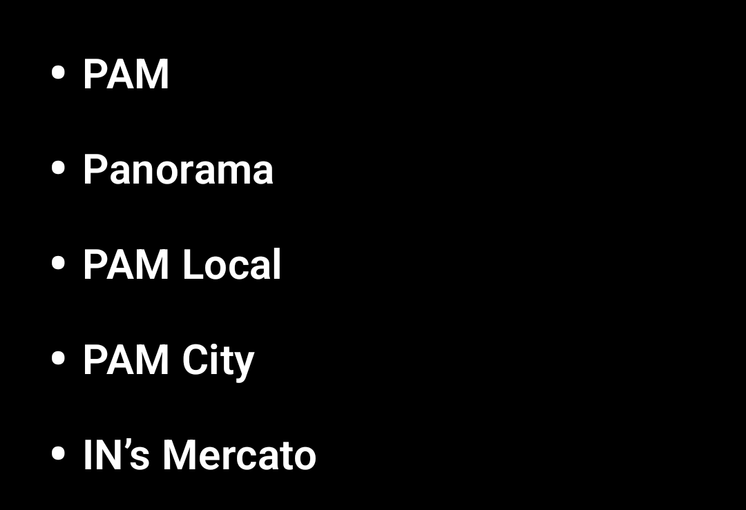 Per vostra informazione, questi sono i marchi del gruppo Pam.
Ecco dove non fare la spesa