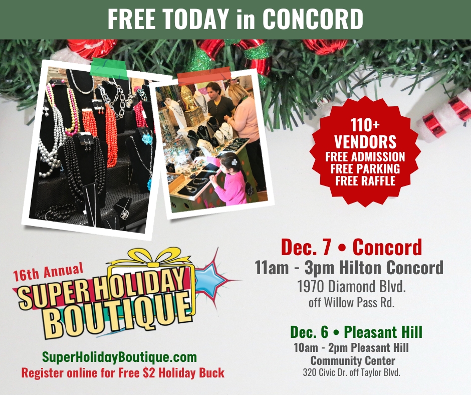 BayAreaKidFest's tweet photo. Don't miss our FREE Super Holiday Boutique TODAY in Concord.
Pre-register for FREE $2 Holiday Buck: https://t.co/UoaOmINWsl https://t.co/oiXRgRVi8g