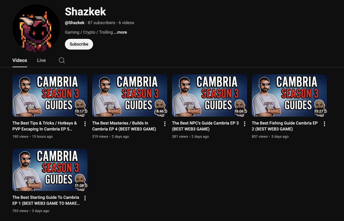 Ronin_Network's tweet image. Looking for @playcambria guides?

@Shazoholic has some great youtube guides: youtube.com/@Shazkek

@Arual3x is the infographic king: canva.com/design/DAG51Kw…

@xButko98 put together a starter guide: x.com/xButko98/statu…

Who else is putting in work?