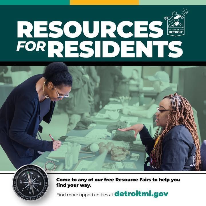 CityofDetroit's tweet photo. Hey Detroit ๐
Be on the lookout for resource fairs to get what you need. For more opportunities and upcoming resource fairs โก๏ธ https://t.co/mGmYwfGpMs #engagedetroit https://t.co/vYn3z7kY8v