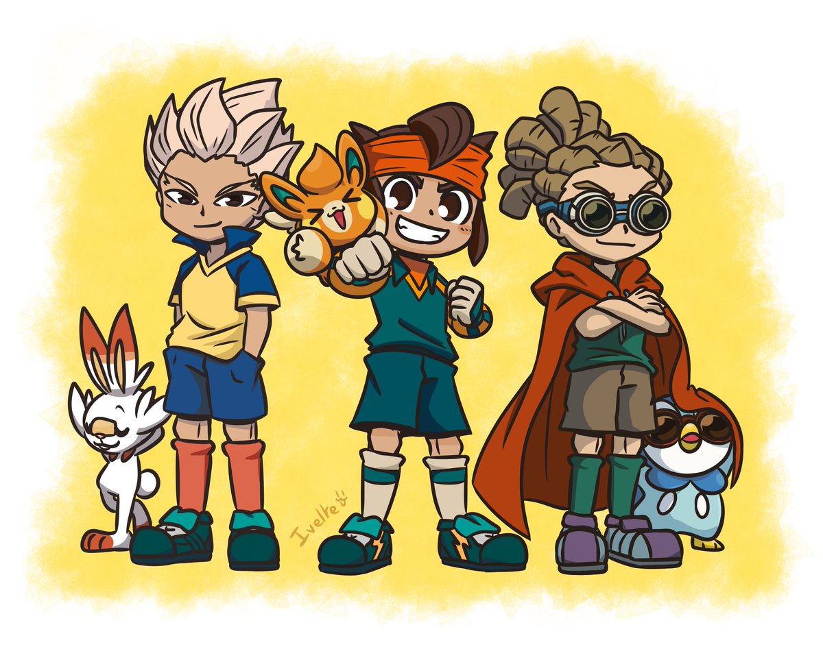 Ivelte_Waf's tweet photo. I'm back with more :D
#InazumaEleven #イナズマイレブン #MarkEvans #AxelBlaze #JudeSharp #Pawmi #Scorbunny #Piplup https://t.co/fmStSp1Zat