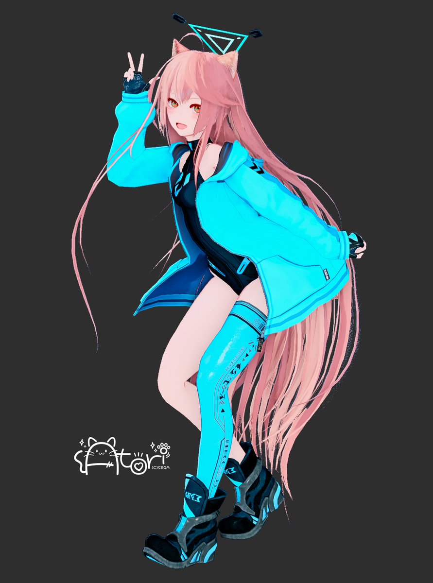 AtoR4400's tweet image. #メンテの日じゃないけどssを貼る
#PSO2NGS_SS
#ma7ロゴ

最近のお気に入りコーデ！🐱✨