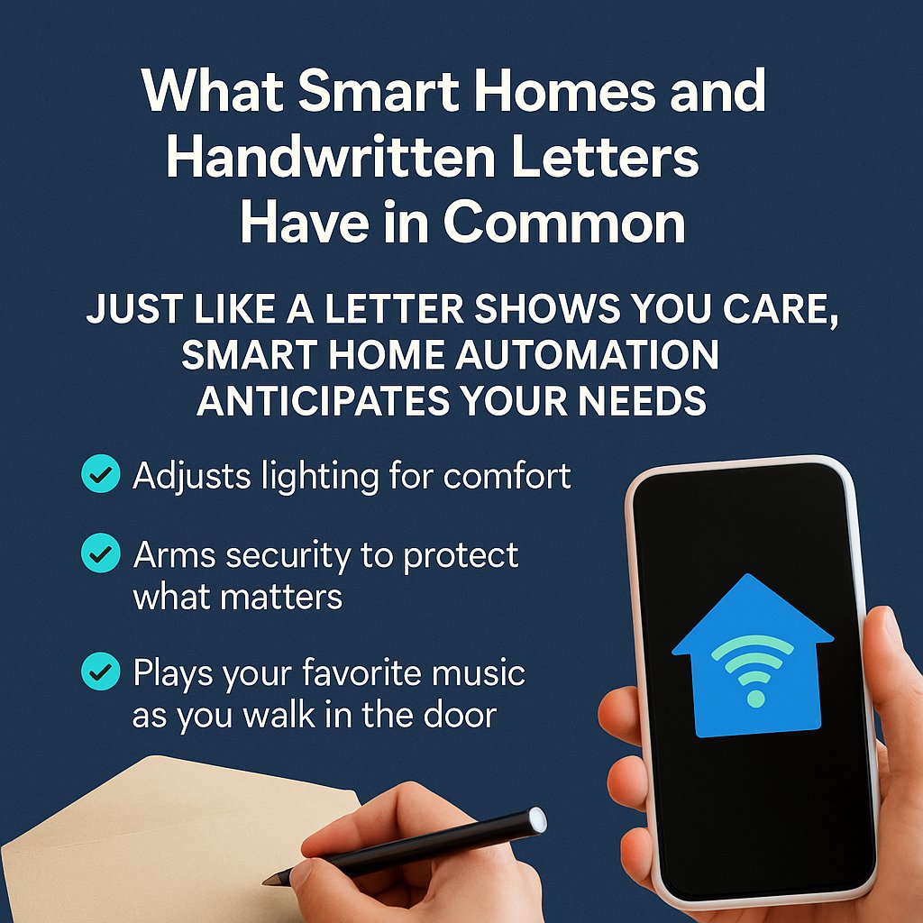 tvalleysolution's tweet image. On #NationalLetterWritingDay, a reminder: the best tech feels personal.
Smart homes aren’t just smart—they’re thoughtful.
Lights that welcome you. Doors that lock at bedtime. Music that sets the mood.
That’s the power of automation with heart.
#SmartHomeComfort