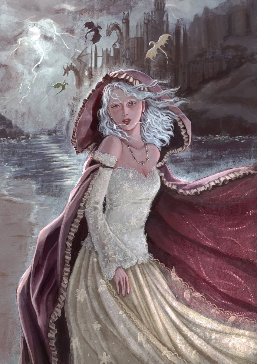 virginrosess's tweet photo. dany sailing to dragonstone and then arriving on its shore. I love these arts so much. https://t.co/vbuOclRt3F