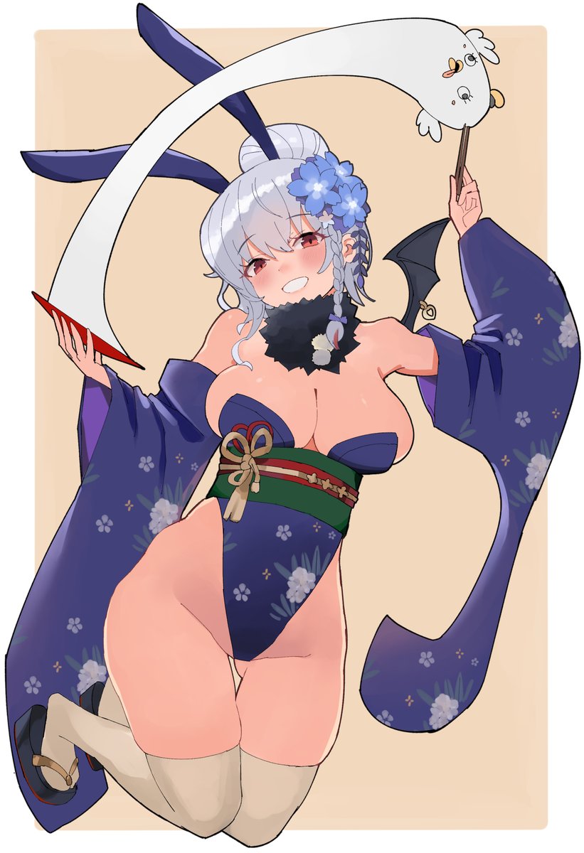 #今年も残りわずかなので今年一番伸びた絵を貼る 
年末にインフルにかかって朦朧としながら描いた浴衣バニーハルナですかねぇ