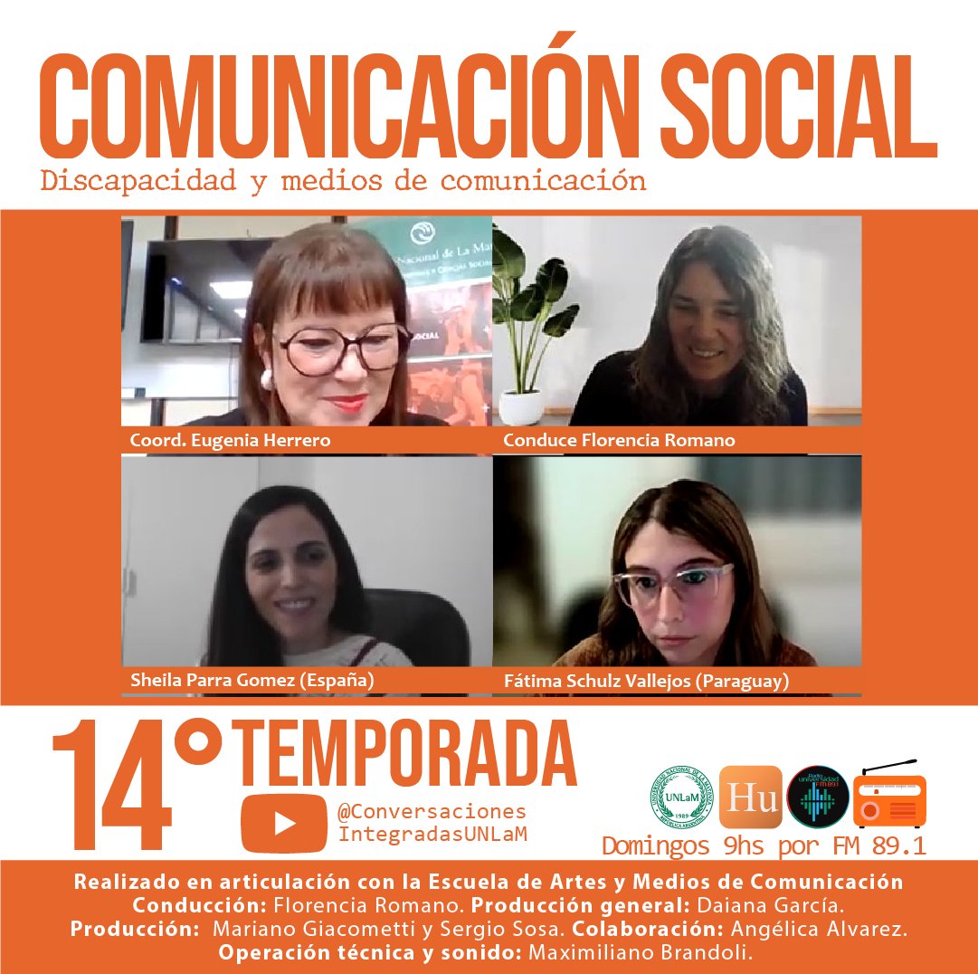 Esta semana: hablamos de #Discapacidad y #ComunicaciónSocial. Medios y redes están transformando las representaciones de la diversidad funcional, visibilizando experiencias y cuestionando estigmas, sumate en @ConversacionesIntegradasUNLAM #ComunicaciónInclusiva #Accesibilidad