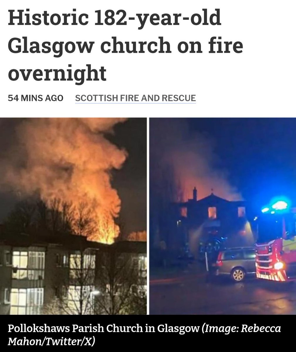 KinningParkBear's tweet image. Historic B Listed church on fire in the early hours of Sunday morning.