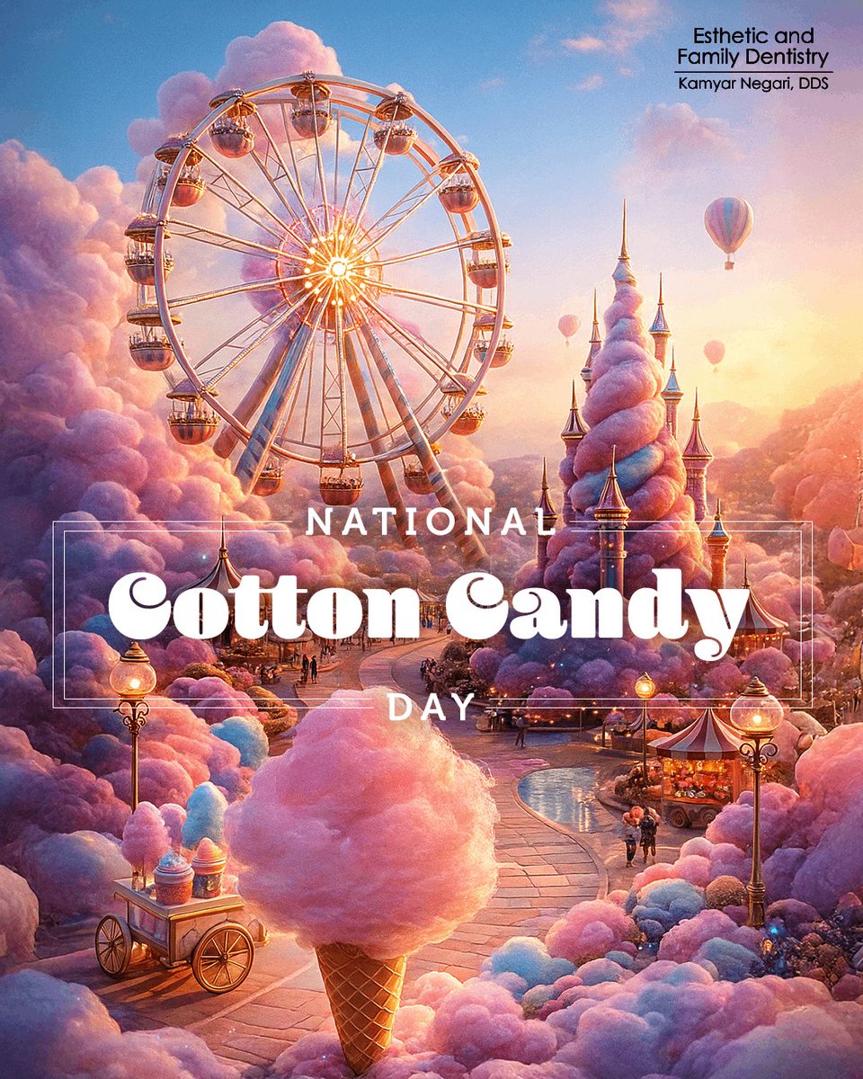 🍭 National Cotton Candy Day! 📅✨

A swirl of #sweetness and childhood nostalgia! 😁🍬

Cotton candy machine was co-invented by a #dentist 🦷 in 1897!

Enjoy the treat, but remember — #BalanceIsKey 🪥. Indulge, then #brush for a #HealthySmile 😄

#CandyFloss #OralHealth