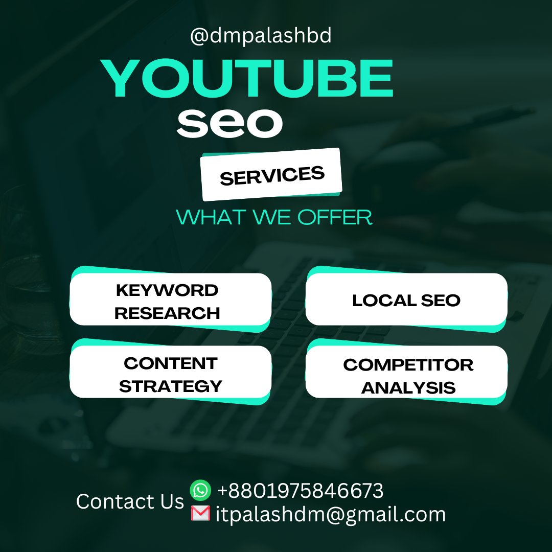 dmpalashbd's tweet image. 🔥 YouTube Video SEO
Rank higher • Get more views • Grow faster

✔ Keywords
✔ SEO
✔ Optimization

DM for service!

#youtubeseo #youtubemonetization #viralreels