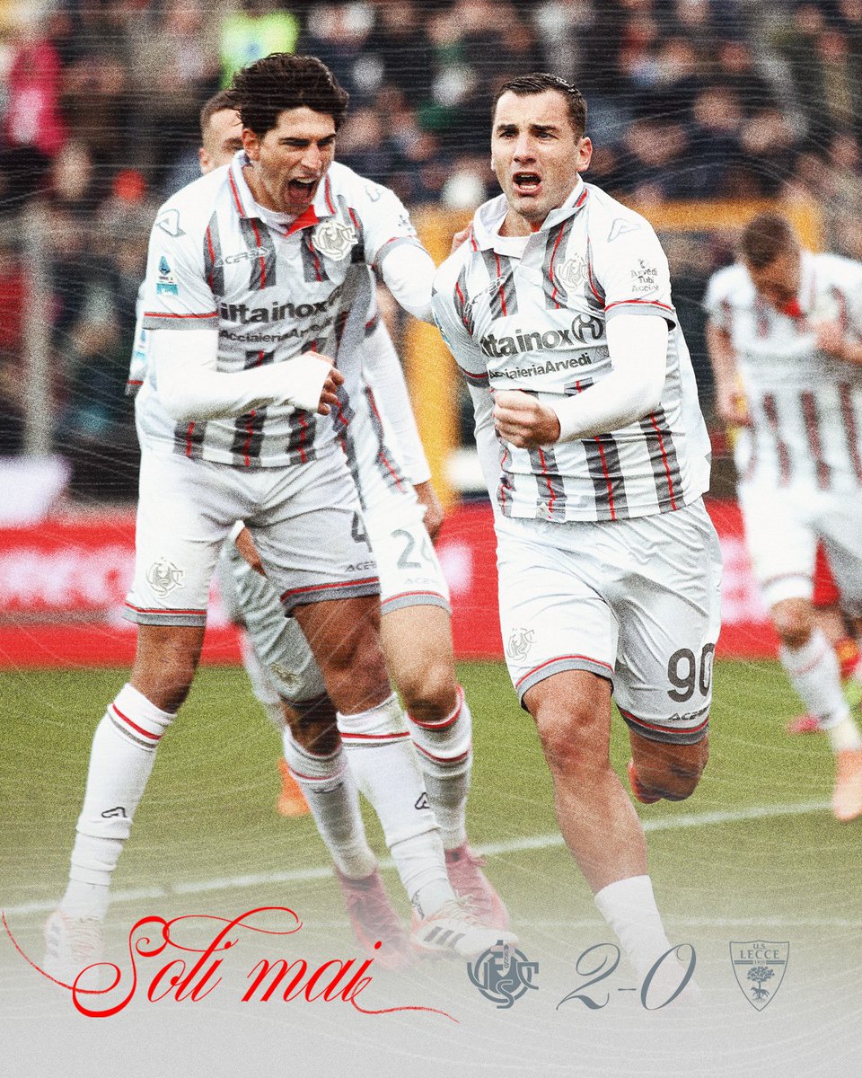 USCremonese's tweet photo. VITTORIA ALLO ZINI! DAI CREMO 🩶❤️
#TuttaUnAltraMusica #SoliMai #SerieAEnilive #CreLec #CremoneseLecce https://t.co/62EFojEpjj
