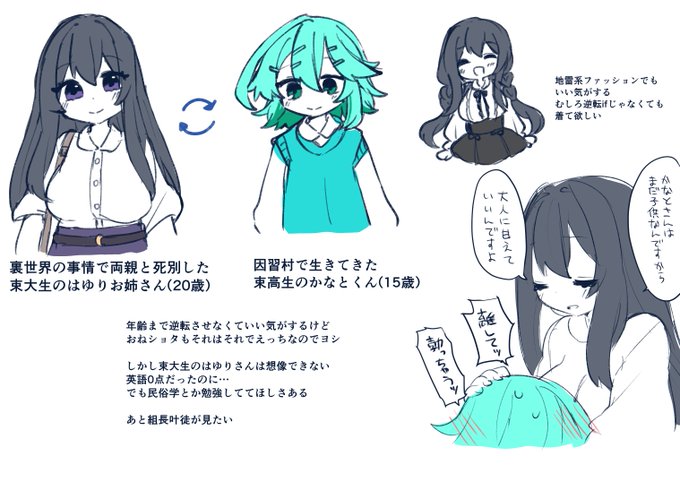 @ktm_wall 
北アザ立場逆転ifらくがき
束大生のはゆりお姉さんと束高生のかなとくん 