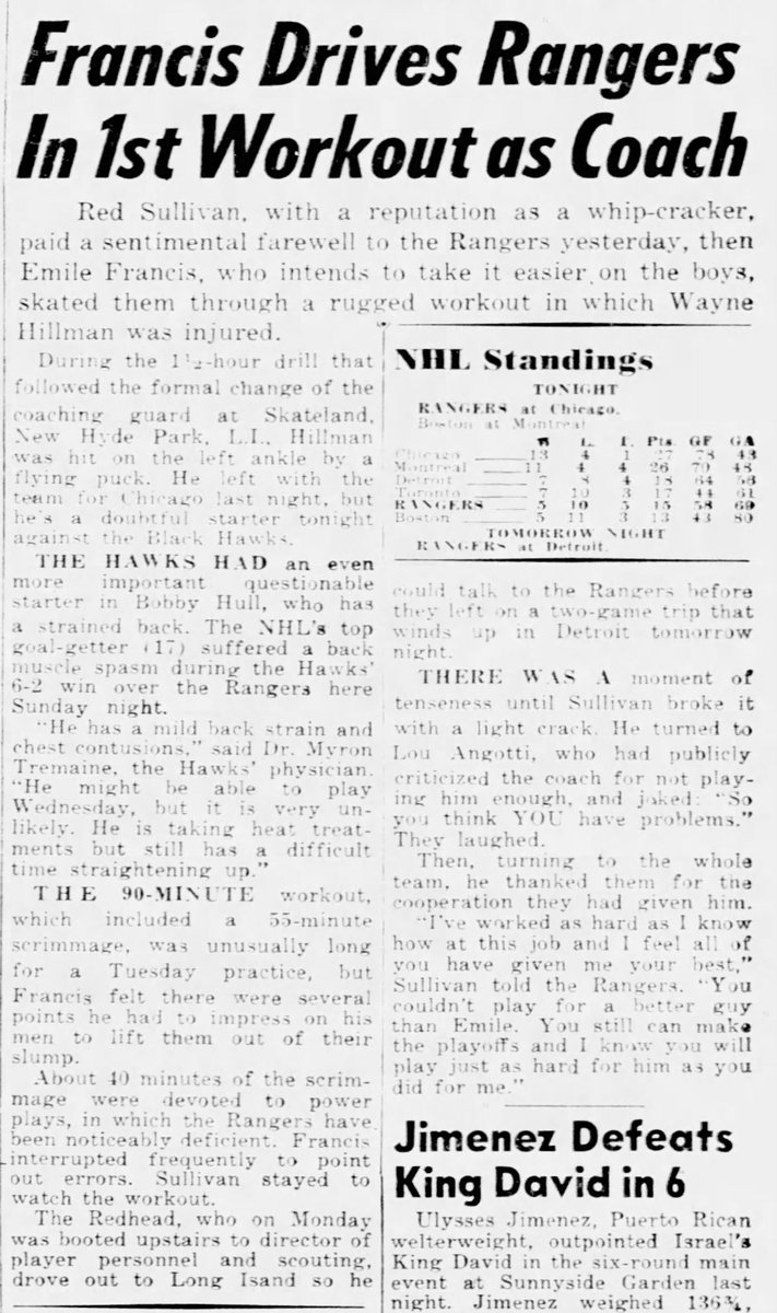 Sixty years ago today in New York Rangers history: