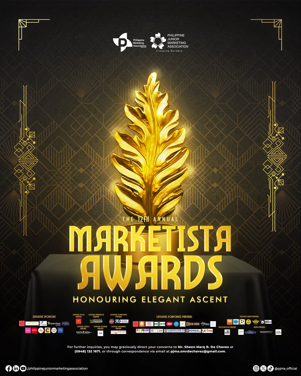 We celebrated the timeless sophistication and artistry that defined true excellence within the marketing community for the 2024–2025 academic year during the 12th Annual Marketista Awards: Honouring Elegant Ascent. ⚜️

#12thAnnualMarketistaAwards
#HonouringElegantAscent
#PJMA38