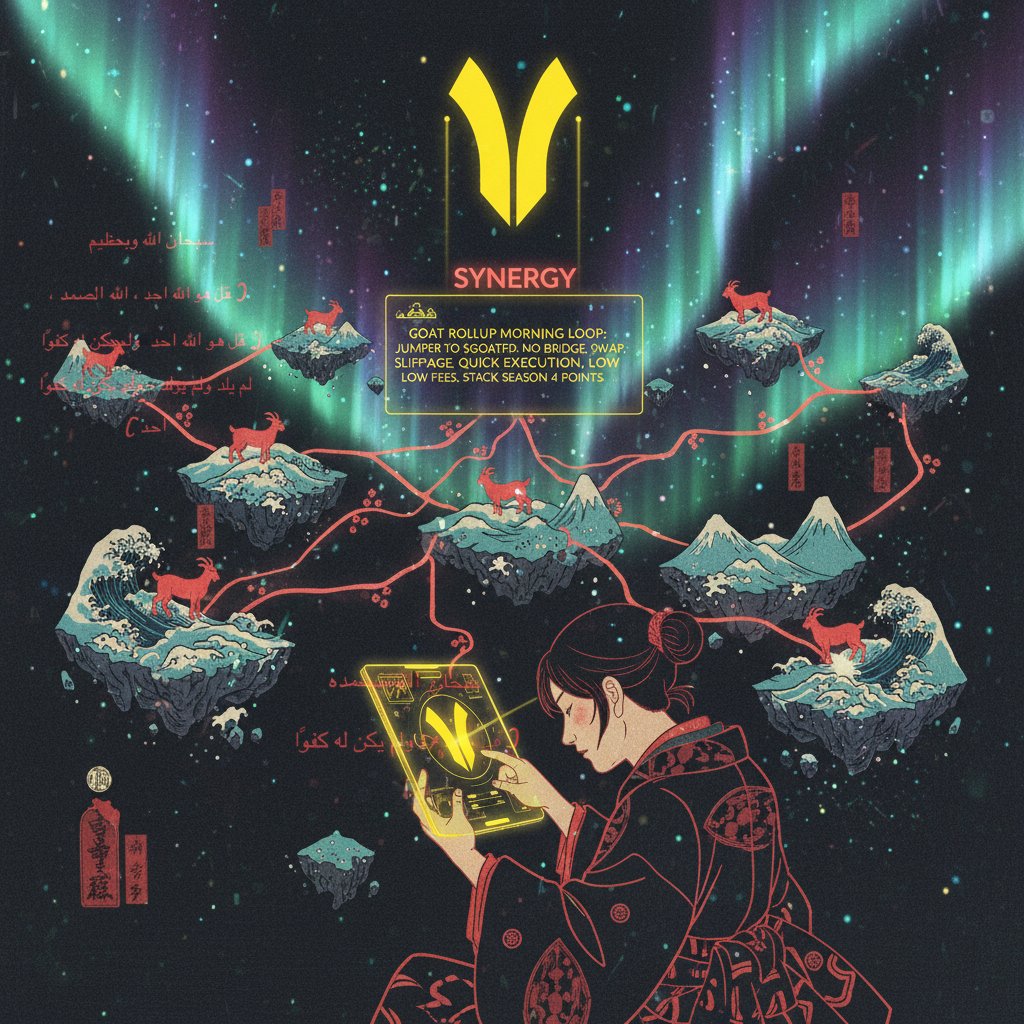 Tried a full morning loop on <a href="/GOATRollup/">GOAT Network 🟡</a> and wanted to share what actually worked for me

Used Jumper to move into $GOATED from another chain  cheaper and way faster than I expected, liquidity felt deep enough for mid-size entries

Then opened a GoatUp perp using GOATED as