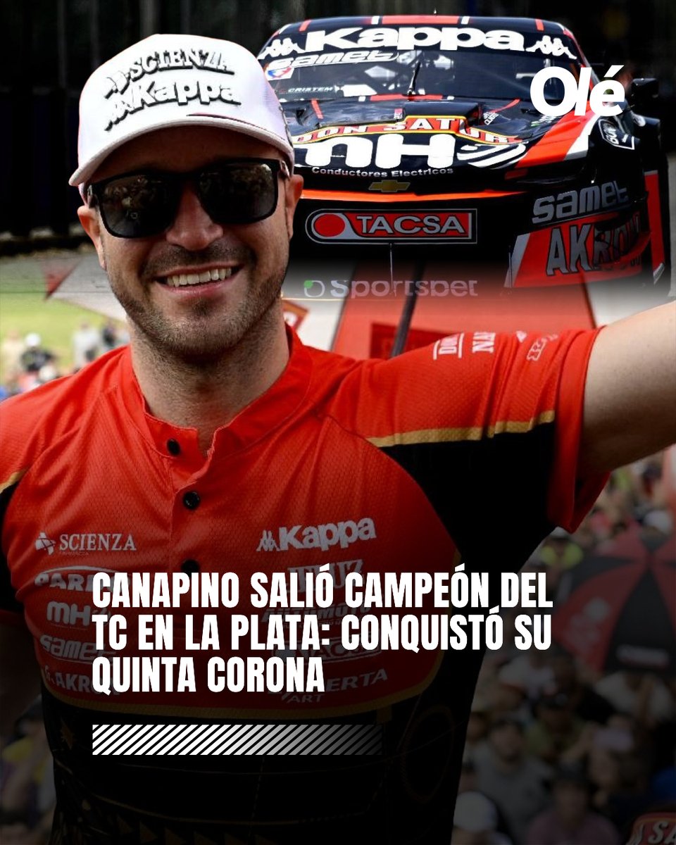 🏆🏎️🇦🇷 CANAPINO, CAMPEÓN DEL TC: LLEGÓ A SU QUINTA CORONA

Tras obtener la pole, el piloto argentino ganó por varios segundos y se consagró campeón en La Plata