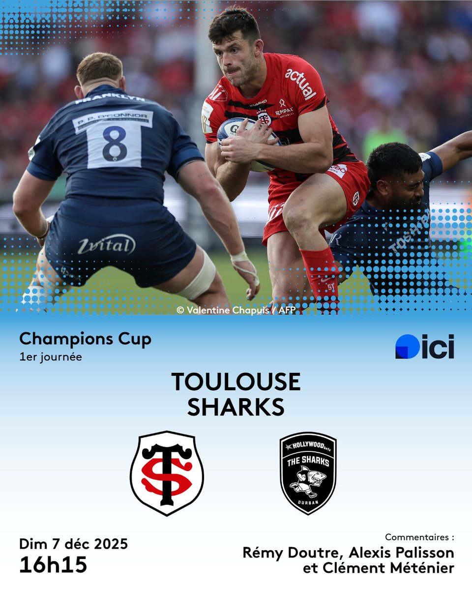 🏉 DIRECT - Champions Cup : Toulouse reçoit les Sharks pour marquer son territoire

📻 Vivez le match en direct dès 15h45 sur votre radio ICI Occitanie
➡️ l.ici.fr/t07

#InvestecChampionsCup