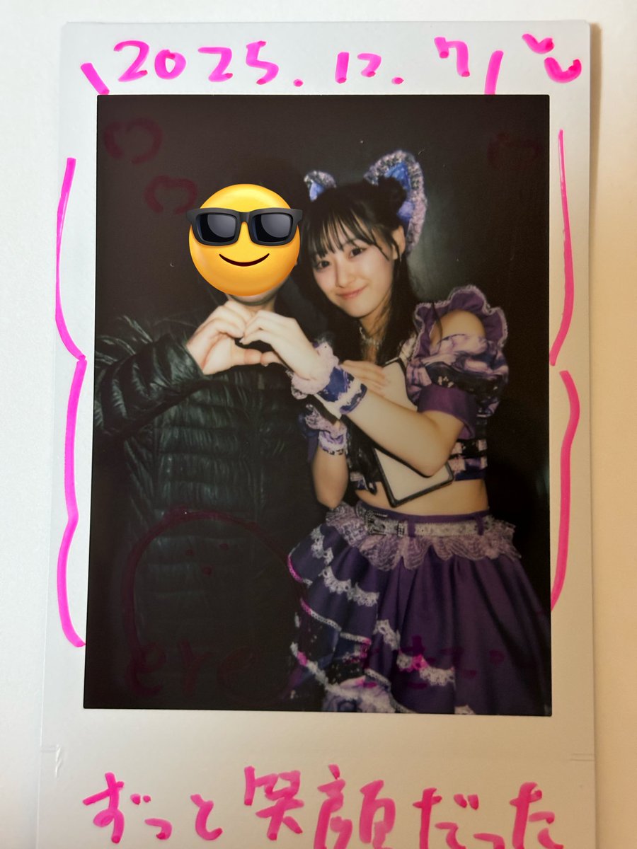 今日のチェキ 夏姫えれなちゃん 今日もピンクサイリウム で観てた。 新